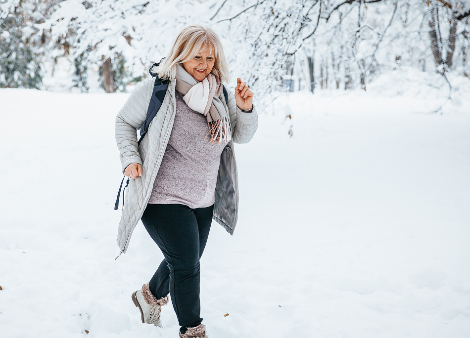 Woman-Walking-in-the-Winter-Park